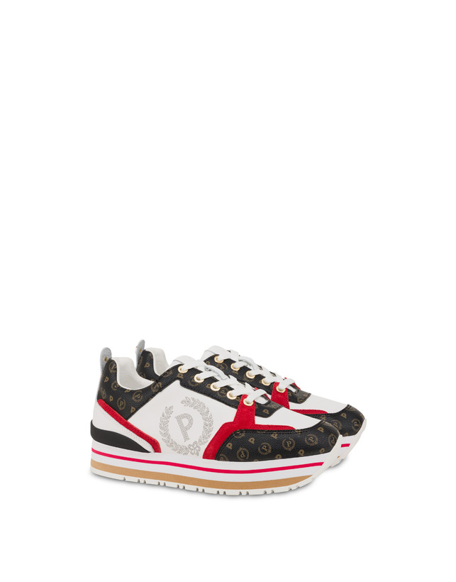 Pollini Sneakers In Vitello Heritage Forever Nero/rosso/bianco Shopping Online