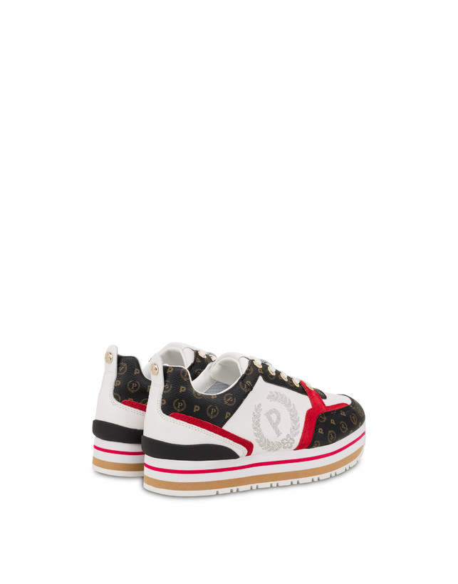 Pollini Sneakers In Vitello Heritage Forever Nero/rosso/bianco Shopping Online