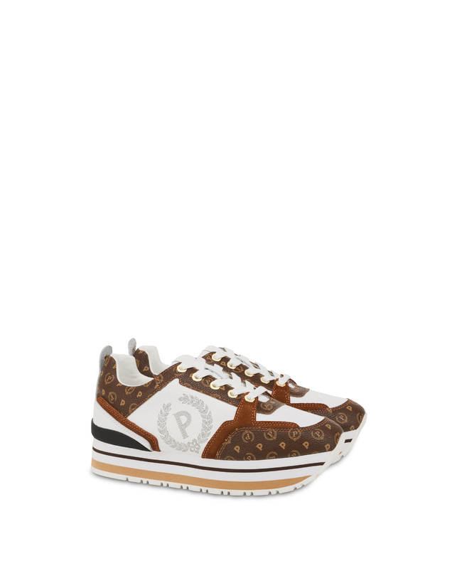 Pollini Sneakers In Vitello Heritage Forever Marrone/marrone/bianco Prezzo Ridotto
