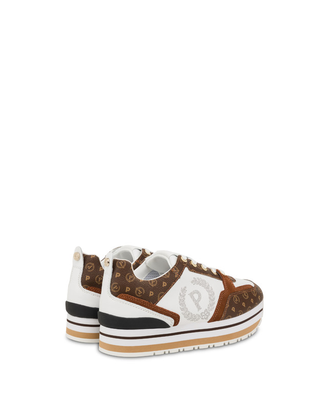 Pollini Sneakers In Vitello Heritage Forever Marrone/marrone/bianco Prezzo Ridotto