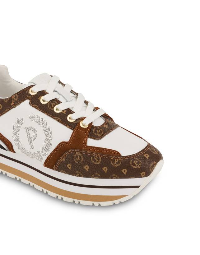 Pollini Sneakers In Vitello Heritage Forever Marrone/marrone/bianco Prezzo Ridotto