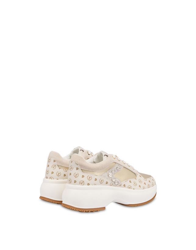 Pollini Sneakers Con Pietre E Strass Forever Avorio/platino Online