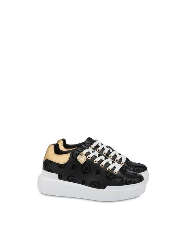 Pollini Sneakers Con Charm Heritage Flock Nero/nero Saldi