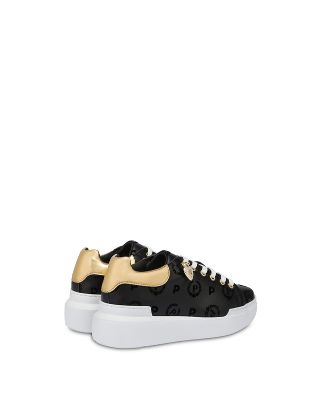 Pollini Sneakers Con Charm Heritage Flock Nero/nero Saldi