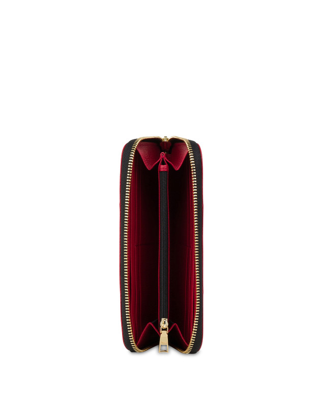 Pollini Portafoglio Zip Around Heritage 70th Anniversary Nero/rosso Vendita Calda