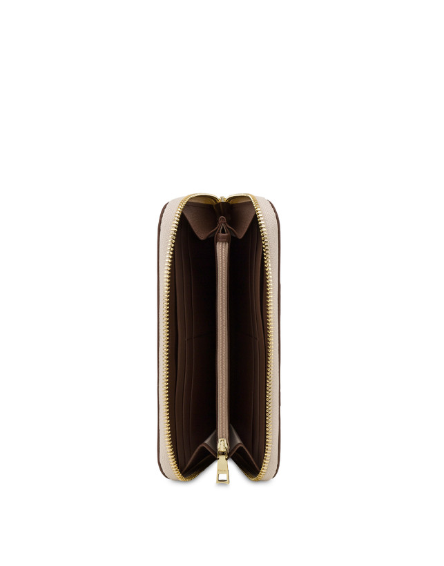 Pollini Portafoglio Zip Around Heritage 70th Anniversary Avorio/marrone Saldi Di Fabbrica