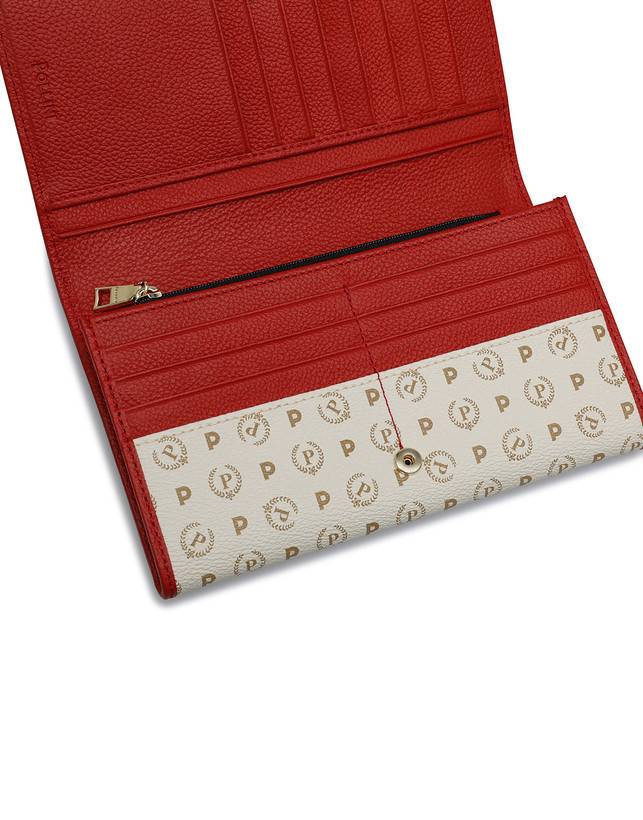 Pollini Portafoglio Heritage Logo Classic Avorio/lacca Vendite Flash