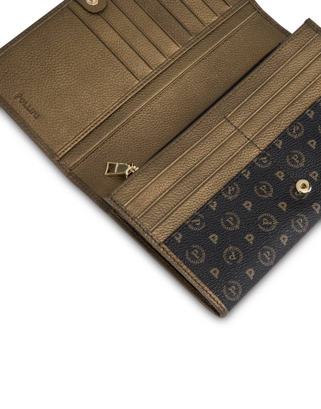 Pollini Portafoglio Special Heritage Avorio/nero/bronzo In Saldo