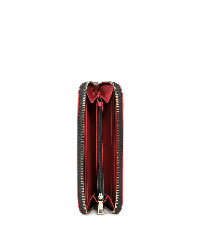 Pollini Portafoglio Zip Around Heritage Logo Classic Nero/lacca Moda