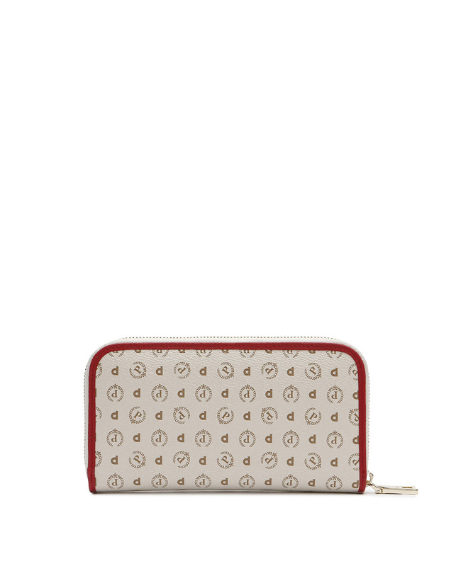 Pollini Portafoglio Zip Around Heritage Logo Classic Avorio/lacca Nuovo