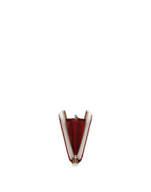 Pollini Portafoglio Zip Around Heritage Logo Classic Avorio/lacca Nuovo