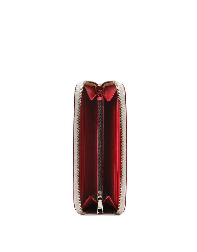 Pollini Portafoglio Zip Around Heritage Logo Classic Avorio/lacca Nuovo