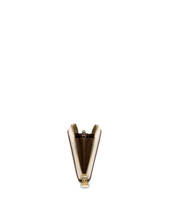 Pollini Portafoglio Zip Around Heritage Logo Classic Avorio/marrone Qualità