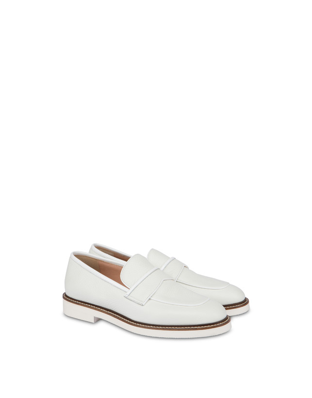 Pollini Mocassini In Vitello Mannish Bianco/bianco Sconto