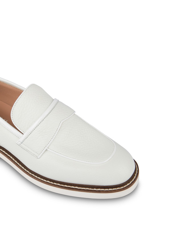 Pollini Mocassini In Vitello Mannish Bianco/bianco Sconto