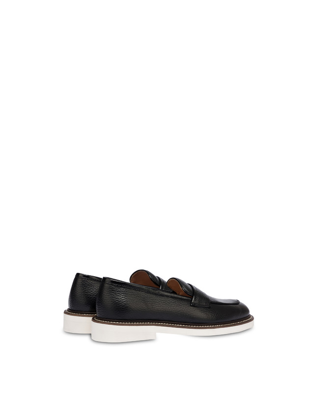 Pollini Mocassini In Vitello Mannish Nero/nero Economico
