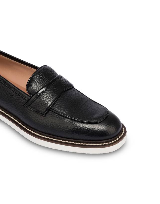 Pollini Mocassini In Vitello Mannish Nero/nero Economico