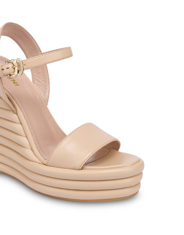 Pollini Sandali Con Zeppa In Nappa Up Sabbia Outlet