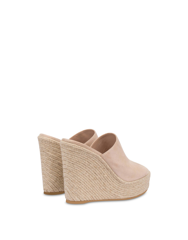 Pollini Mules Con Zeppa In Camoscio Playa Sabbia Offerte