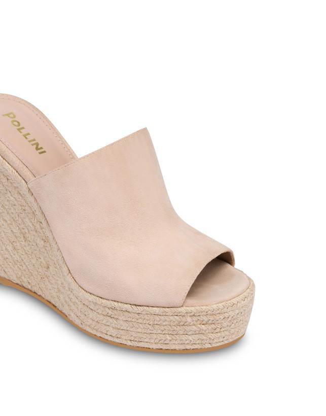 Pollini Mules Con Zeppa In Camoscio Playa Sabbia Offerte