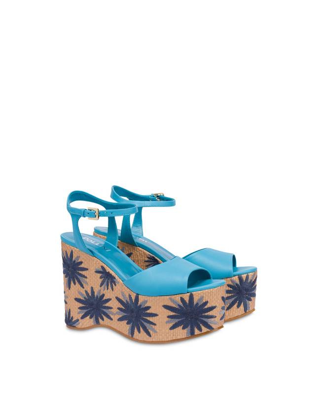 Pollini Sandali Con Zeppa Ricamata Desert Rose Pool/naturale Vendita Calda