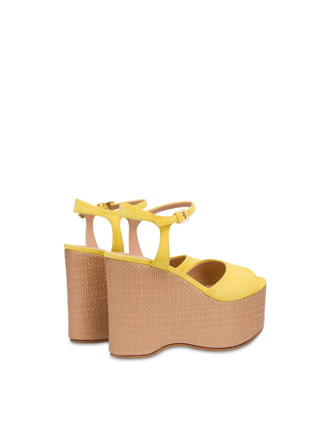 Pollini Sandali In Nappa Con Zeppa Capri Sun/naturale Saldi Di Fabbrica