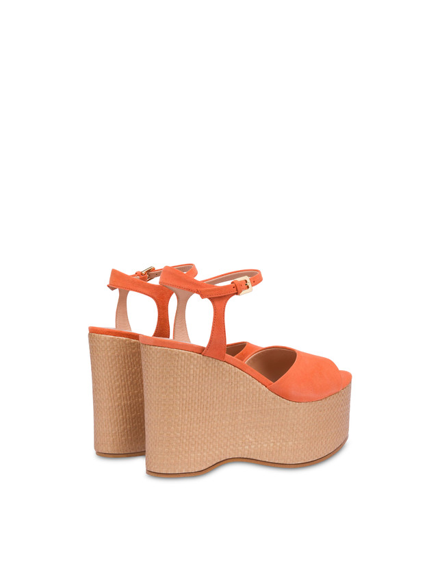 Pollini Sandali In Nappa Con Zeppa Capri Coral/naturale I Più Venduti