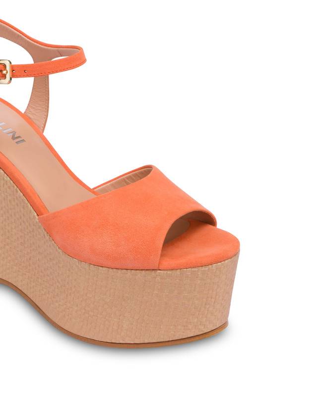 Pollini Sandali In Nappa Con Zeppa Capri Coral/naturale I Più Venduti