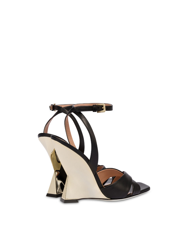 Pollini Sandali Con Zeppa Cote D'azur Nero/oro Negozio