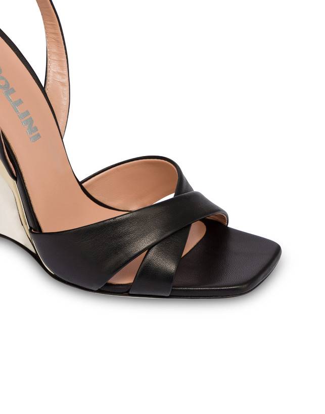 Pollini Sandali Con Zeppa Cote D'azur Nero/oro Negozio