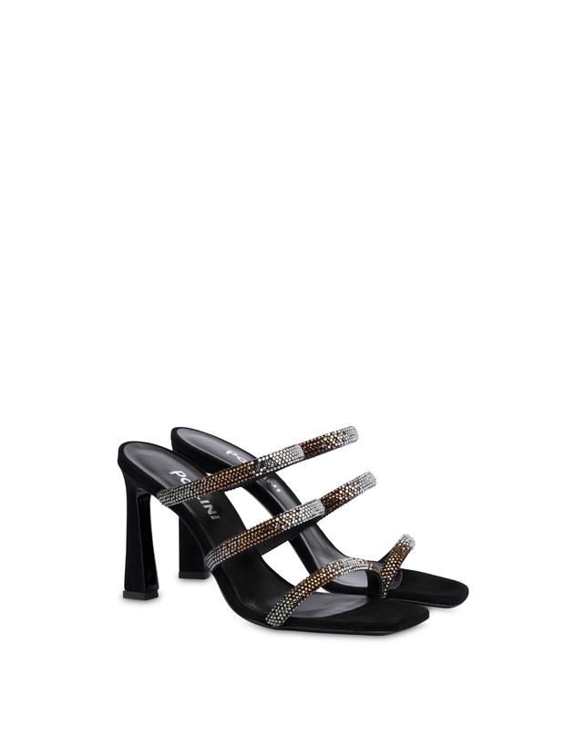 Pollini Mules Con Tacco Bling Bling Nero Nuova