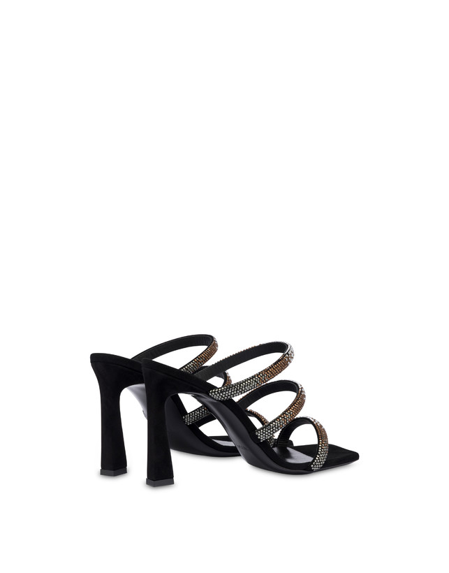 Pollini Mules Con Tacco Bling Bling Nero Nuova