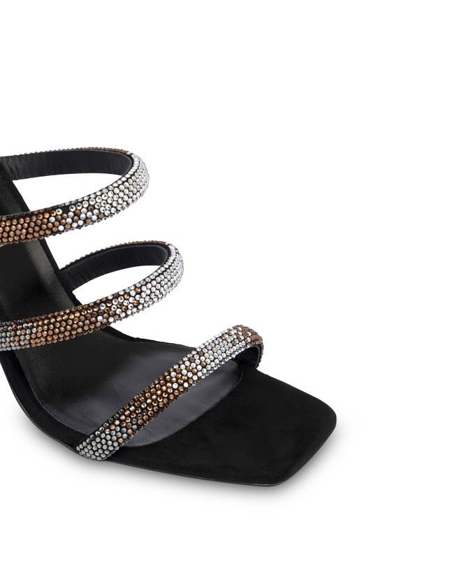 Pollini Mules Con Tacco Bling Bling Nero Nuova