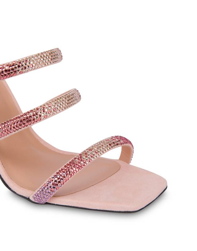 Pollini Mules Con Tacco Bling Bling Nude Moda
