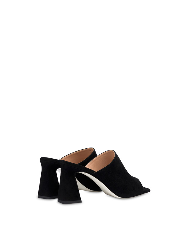 Pollini Mules Con Tacco In Camoscio Nina Nero Italy