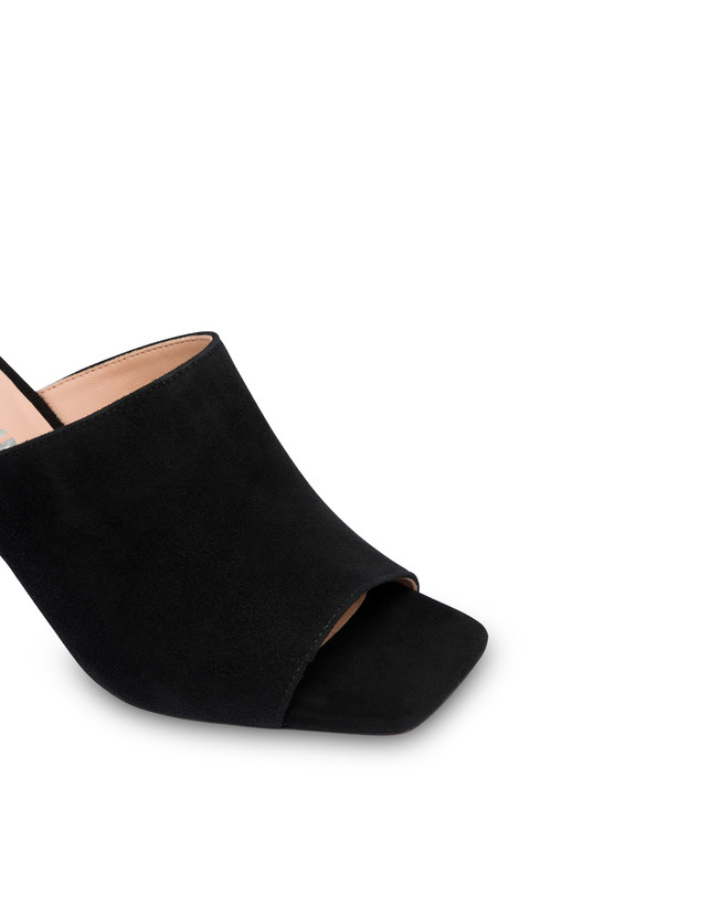 Pollini Mules Con Tacco In Camoscio Nina Nero Italy