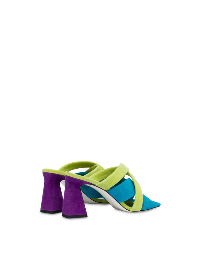 Pollini Mules In Camoscio Colour Explosion Pool/apple/iris 2025