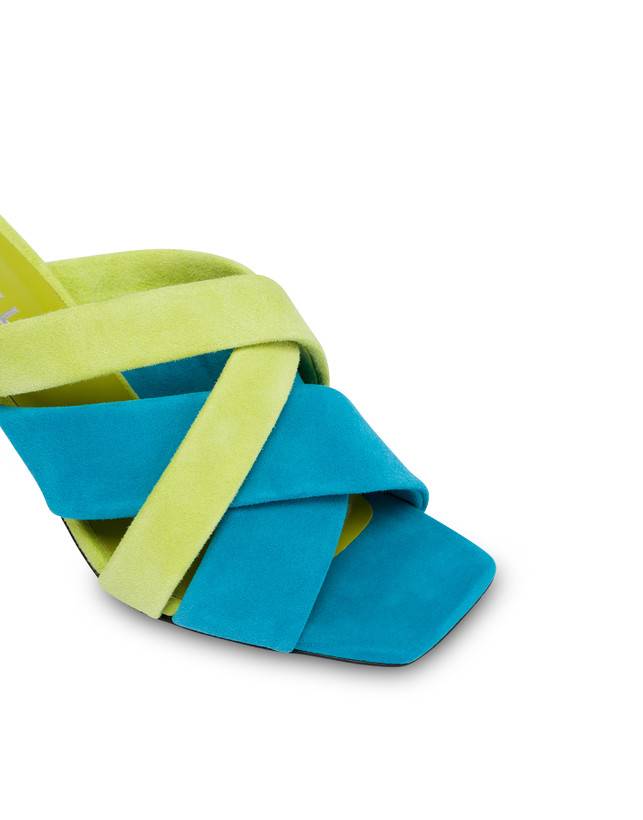 Pollini Mules In Camoscio Colour Explosion Pool/apple/iris 2025