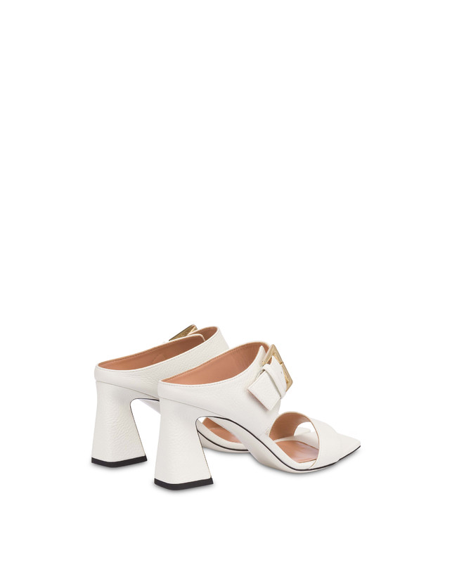 Pollini Sandali In Vitello Bottalato Con Fibbia Ethos Bianco Nuovo