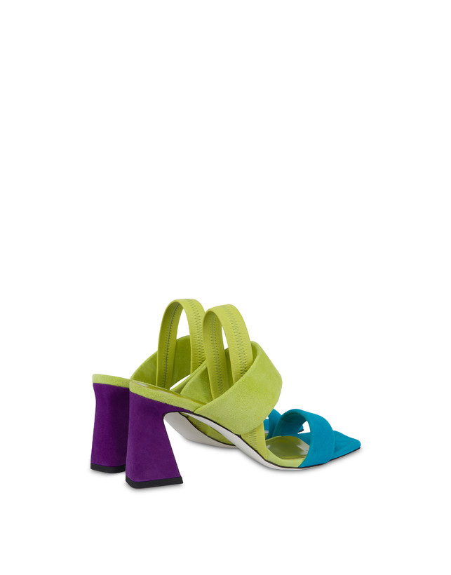 Pollini Sandali In Camoscio Color Explosion Pool/apple/iris Promozione