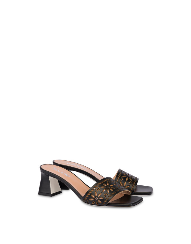 Pollini Sandali In Vitello Laserato Desert Rose Nero Acquista Ora