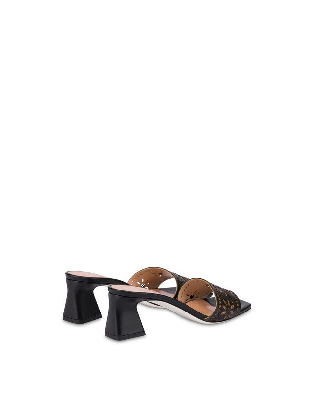 Pollini Sandali In Vitello Laserato Desert Rose Nero Acquista Ora