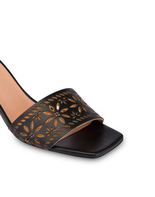 Pollini Sandali In Vitello Laserato Desert Rose Nero Acquista Ora
