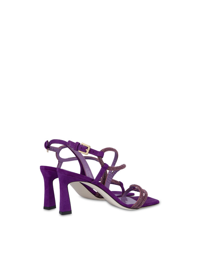 Pollini Sandali In Camoscio Con Strass Bling Bling Iris Presa
