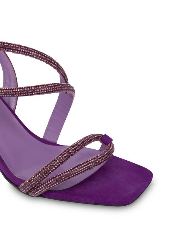 Pollini Sandali In Camoscio Con Strass Bling Bling Iris Presa