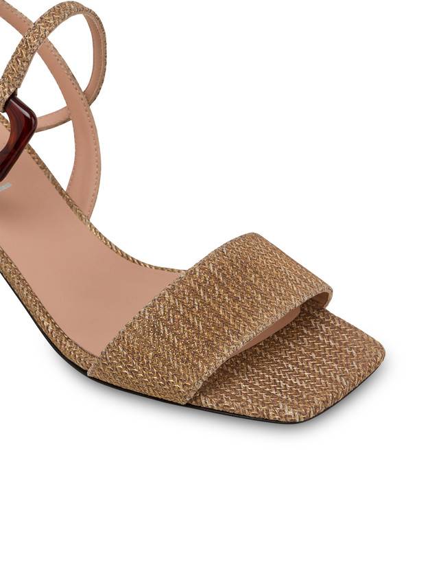 Pollini Sandali In Vitello Stampa Intreccio Between The Lines Wood-oro Saldi