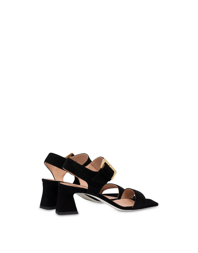 Pollini Sandali In Camoscio Nina Nero Vendita Economica