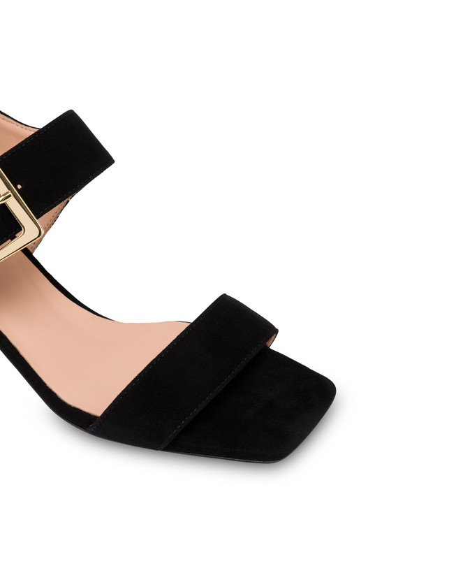 Pollini Sandali In Camoscio Nina Nero Vendita Economica