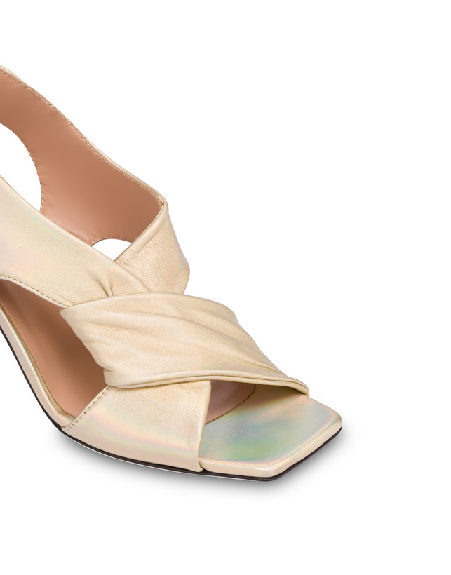 Pollini Sandali In Nappa Iridescente Oasis Sabbia Negozio