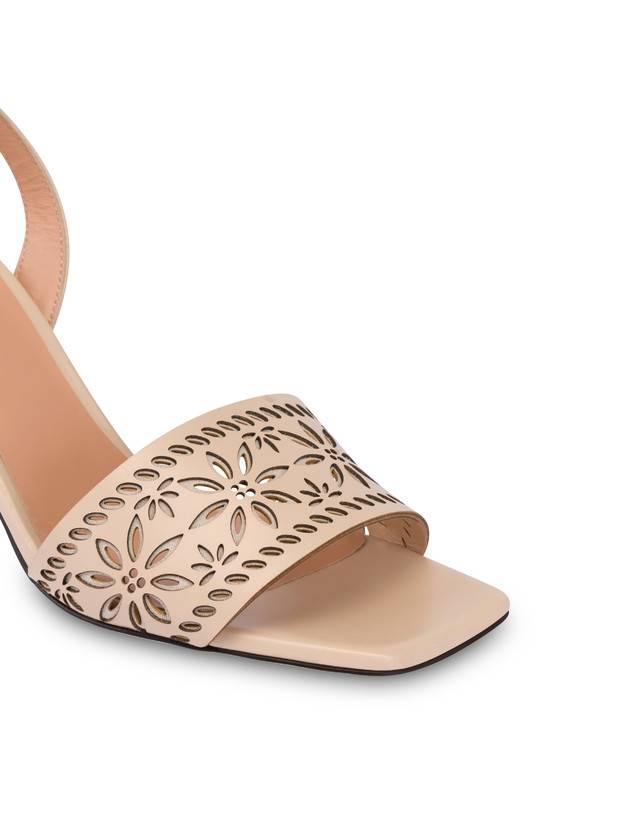 Pollini Sandali In Vitello Con Intagli Desert Rose Sabbia Nuova